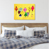 Kleurrijke Chinese lantaarns Canvas Afdruk (Insitu (Slaapkamer))
