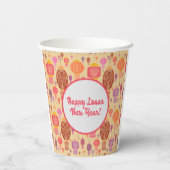 Kleurrijke Chinese Lantaarns Lunar Nieuwjaar Papieren Bekers (Achterkant)