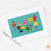 Kleurrijke Chinese lantaarns Rechthoekige Sticker (Envelop)