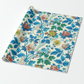 Kleurrijke Chinoiserie Traditioneel Bloemenpatroon Cadeaupapier (Uitgerold)