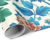 Kleurrijke Chinoiserie Traditioneel Bloemenpatroon Cadeaupapier (Rol Hoek)