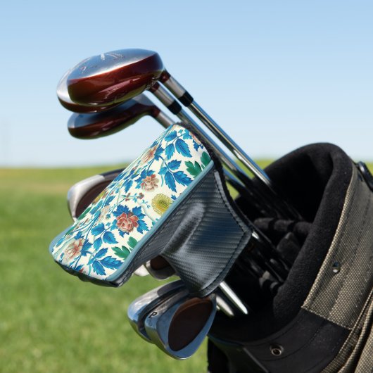 Kleurrijke Chinoiserie Traditioneel Bloemenpatroon Golfheadcover (Insitu)