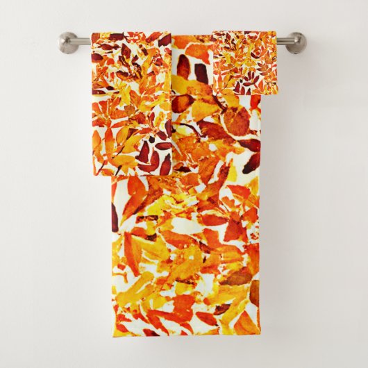 Kleurrijke chique chroom canopy stijlvol gebladert bad handdoek (Insitu)