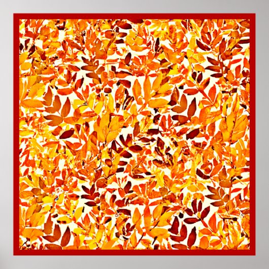 Kleurrijke chique chroom canopy stijlvol gebladert poster (Voorkant)