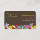 Kleurrijke chique leuke grillige lente bloemen tui visitekaartje (Voorkant)
