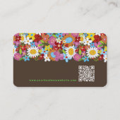 Kleurrijke chique leuke grillige lente bloemen tui visitekaartje (Achterkant)