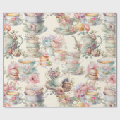 Kleurrijke chique middagthee cadeaupapier (Vlak)