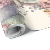 Kleurrijke chique middagthee cadeaupapier (Rol Hoek)