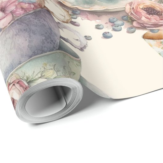 Kleurrijke chique middagthee cadeaupapier (Rol Hoek)