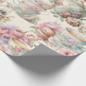 Kleurrijke chique middagthee cadeaupapier (Hoek)