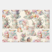 Kleurrijke chique middagthee inpakpapier vel (Voorkant)