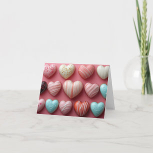Kleurrijke Chocolade Harten Valentijns's Groet Kaart