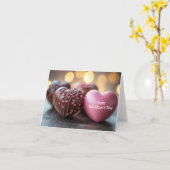 Kleurrijke Chocolade Harten Valentijns's Groet Kaart (Gele Bloem)