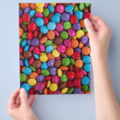 Kleurrijke chocolade snoepjes flyer (Hand)