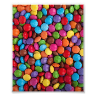 Kleurrijke chocolade snoepjes foto afdruk