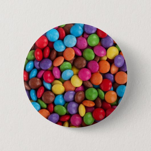 Kleurrijke Chocolade Snoepjes Ronde Button 5,7 Cm (Voorkant)
