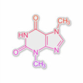 Kleurrijke chocolade theobromine molecule sticker (Voorkant)