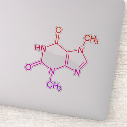 Kleurrijke chocolade theobromine molecule sticker (Detail)