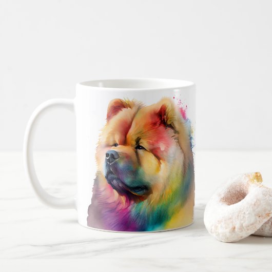 Kleurrijke Chow Chow Dog Pet Coffee Mok, Cup Koffiemok (Met donut)