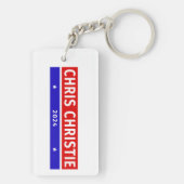 Kleurrijke Chris Christie 2024 Verkiezingsstemming Sleutelhanger (achterkant)