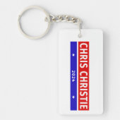 Kleurrijke Chris Christie 2024 Verkiezingsstemming Sleutelhanger (Voorkant)