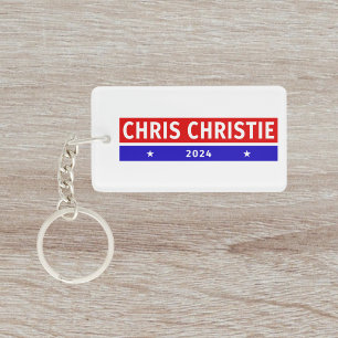 Kleurrijke Chris Christie 2024 Verkiezingsstemming Sleutelhanger