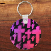 Kleurrijke Christelijke kruising Sleutelhanger (Voorkant)