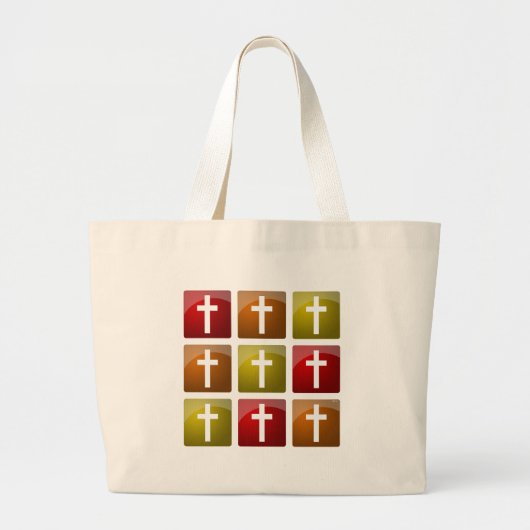 Kleurrijke Christelijke kruisingen Grote Tote Bag (Voorkant)