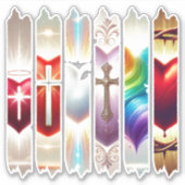 Kleurrijke Christelijke Valentijn Hearts Washi Tap Sticker (Voorkant)