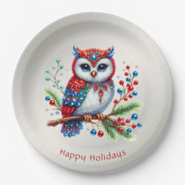 Kleurrijke Christmas Owl Holiday Paper Bord