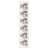Kleurrijke Christmas Owl Holiday Table Runner Medium Tafelloper (Voorkant)