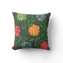 Kleurrijke Chrysanten en Groen Bladerpatroon