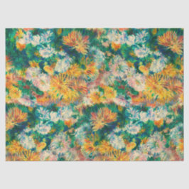 Kleurrijke chrysantentuin in vintage stijl tissuepapier