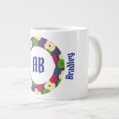 Kleurrijke Chrysanthemum Ring Jumbo Mok (Voorkant rechts)