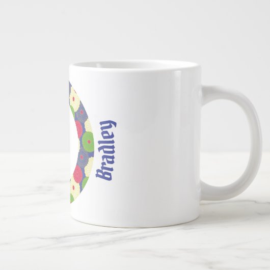 Kleurrijke Chrysanthemum Ring Jumbo Mok (Rechts)