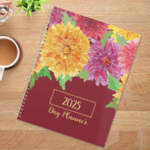 Kleurrijke Chrysanthemum Waterverf Planner