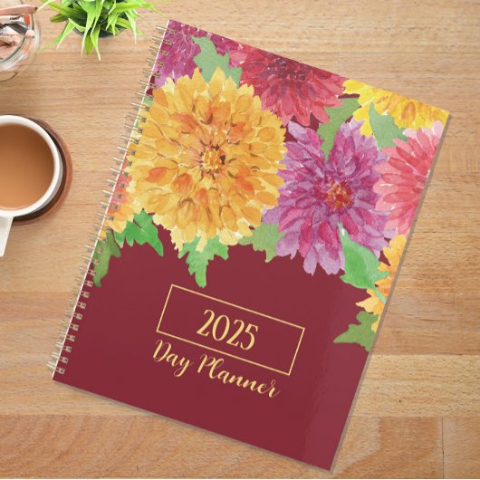 Kleurrijke Chrysanthemum Waterverf Planner