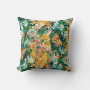Kleurrijke chrysanthemumtuintje in vintage stijl kussen