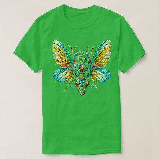 Kleurrijke Cicada Insect Great Eastern Brood X Cic T-shirt (Design voorkant)
