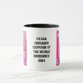 Kleurrijke CICADA SURVIVOR met aangepaste tekst Mok (Midden)