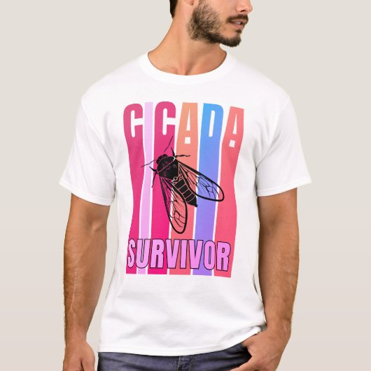 Kleurrijke CICADA Survivor Souvenir T-shirt (Voorkant)