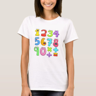 Kleurrijke Cijfers Wiskunde T-shirt voor Kinderen