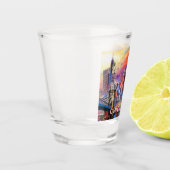 Kleurrijke Cincinnati Skyline Abstracte kunst Shot Glas (Links)