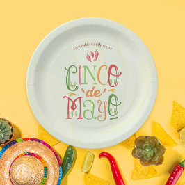 Kleurrijke Cinco de Mayo Fiesta Papieren Bordje