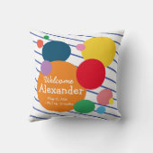 Kleurrijke Circle Stripes Baby Stats Kussen (Achterkant)