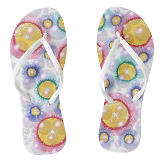 Kleurrijke Circles en Bubbles Trendy Teenslippers