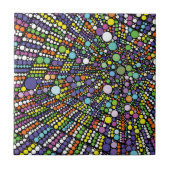 Kleurrijke Circles Geometrische Stippen Tegeltje (Voorkant)