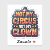 Kleurrijke Circus Niet Mijn Clown Sticker (Vel)