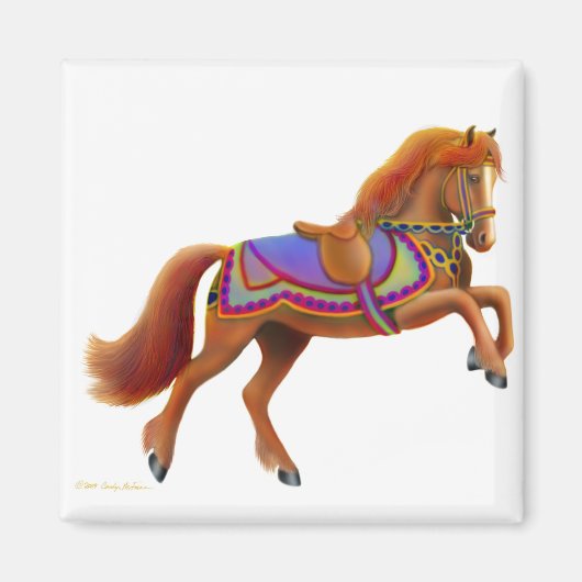 Kleurrijke circus paard magneet (Voorkant)