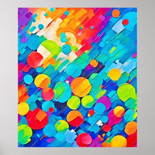 Kleurrijke cirkel dans kunst poster (Voorkant)